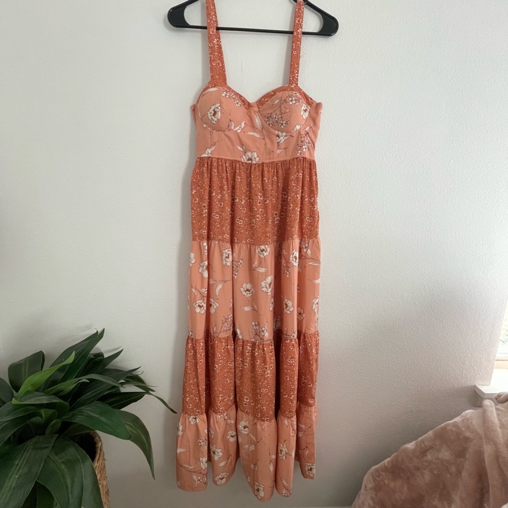 Coral floral dress